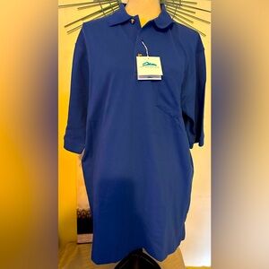 NWT Tri-Mountain LT cobalt blue short sleeve shirt.